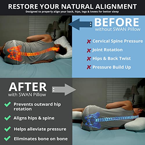 Contour Swan Body Pillow W/Pillowcase & Mesh Laundry Bag, Cool XL As