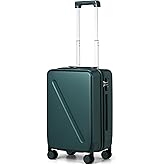 MILADA 20 Inch Carry On Luggage, 22x14x9 Airline Approved Hard Shell Carry On Suitcase with Wheels, TSA Approved Lock, Lightweight Hard Case Travel Luggage, Blackish Green