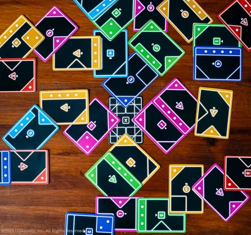 TACTA Card Game, Where Every Card Counts, Fast-Paced Strategic Shape Matching Party Game, Analyze and Optimize to Connect, Cover & Conquer to Win, Unique Party Game Play for 2 or More Players, Ages 7