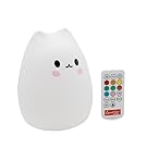Timer Remote Night Light, Portable LED Sensitive Tap Control Light Silicone Night Lamp Rechargeable Soft Baby Nursery Lamp for Baby Bedroom,Valentine's Day Gift (white)