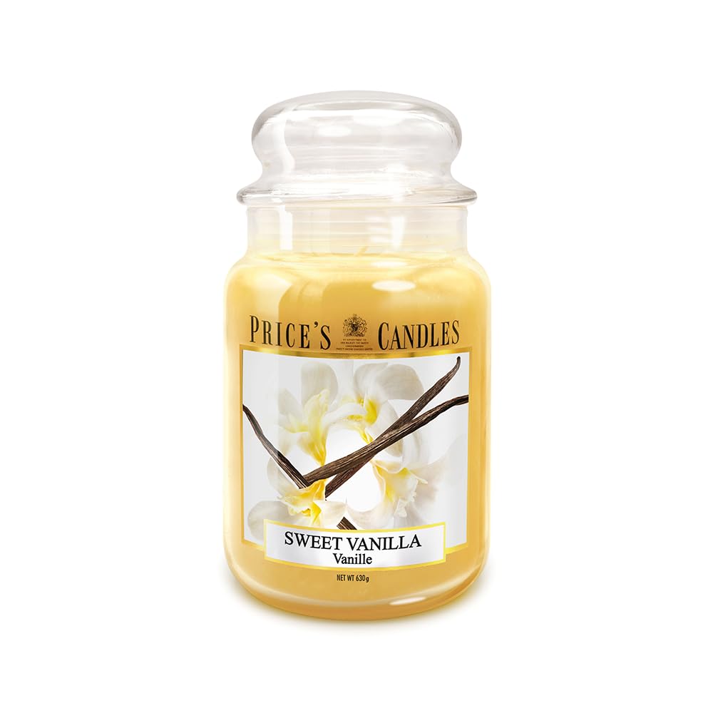 Price's - Sweet Vanilla Large Jar Candle - Sweet, Delicious, Quality Fragrance - Long Lasting Scent - Up to 150 Hour Burn Time