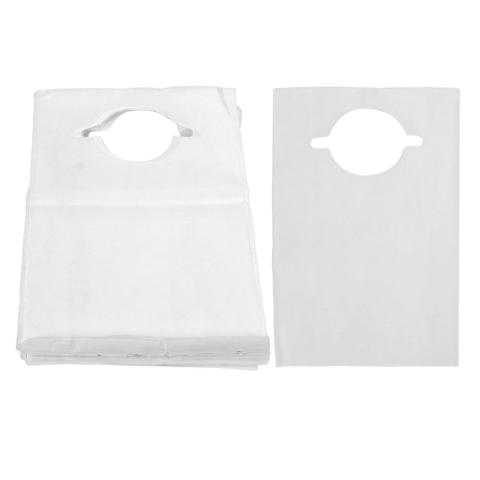 100pcs Disposable Bibs Adult Disposable Bibs Waterproof Adult Bib Restaurant Beauty Salon Elderly Dental Bib 15.7 X 23.6 Inch (White)