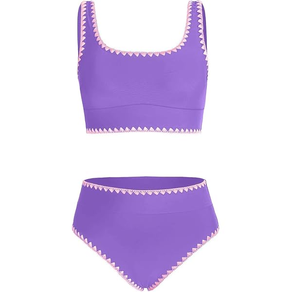 Floerns Women's Two Piece Bathing Suit Tie Dye High Waisted - View #7