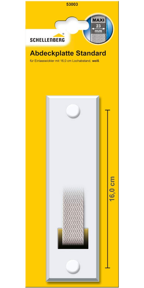 Schellenberg Standard Maxi 53003 Roller Shutter Belt Cover Hole Spacing 16 cm for Belt Winder and Inlet Winder White