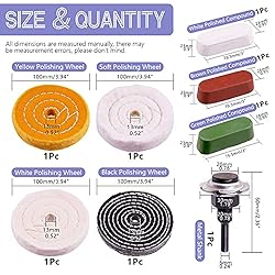 Swpeet 7Pcs 4" Buffing Polishing Wheels Polish Pad
