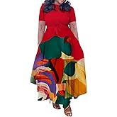 BFFBABY Plus Size Dress A Line Dresses for Women Summer Long Dresses with Sleeve Casual Belted