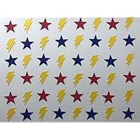 Red and Blue Star and Yellow Lightning Bolt Confetti - Superhero Party Decorations - Superhero Confetti - Boy Birthday Party Decorations - 300 pieces