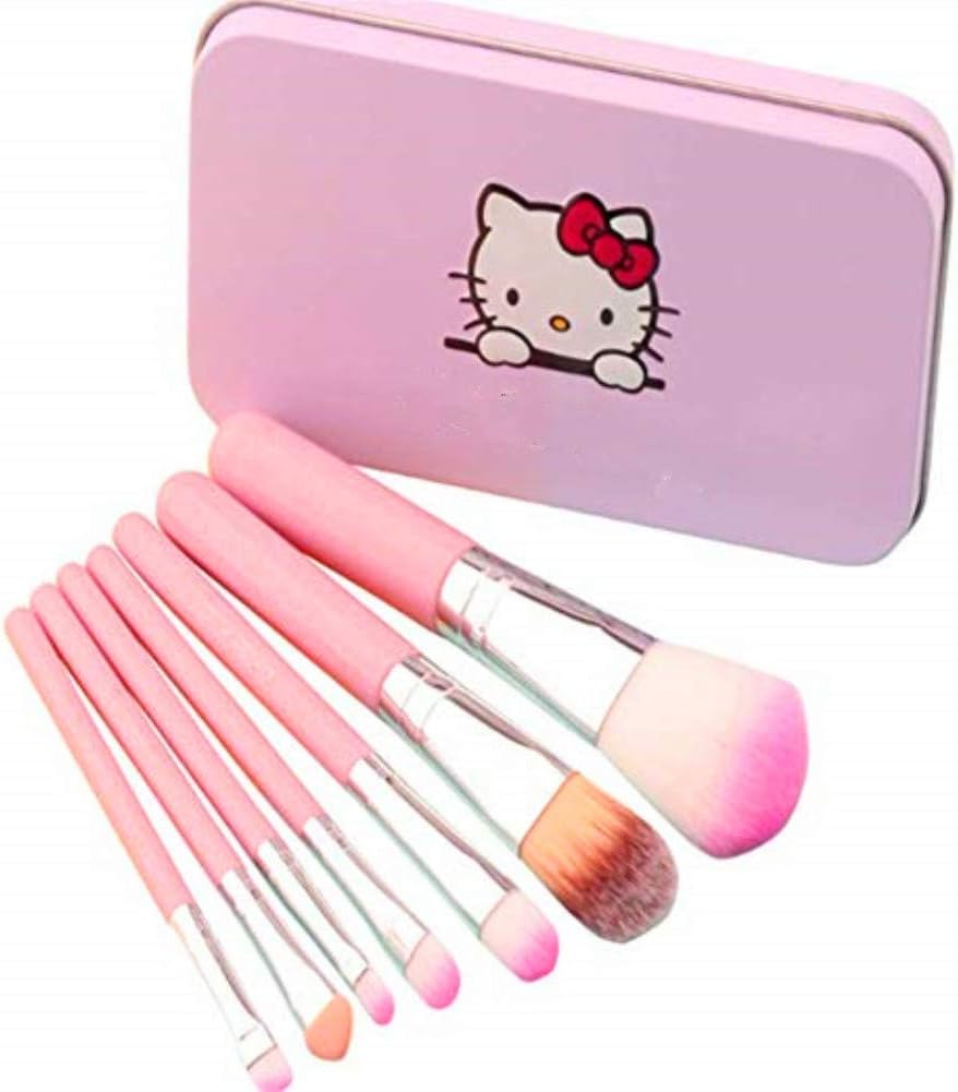 Children Makeup Brushes, 7Pcs Makeup Brush Set Foundation Eyebrow