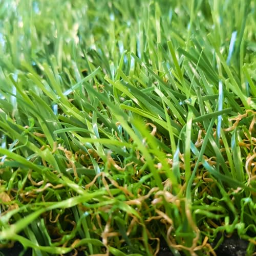 Color Carpet - Pasto Sintetico Real Grass con Medida de 6.0x2.0 Metros. Altura de 40mm. Bicolor para Dar Apariencia más Real