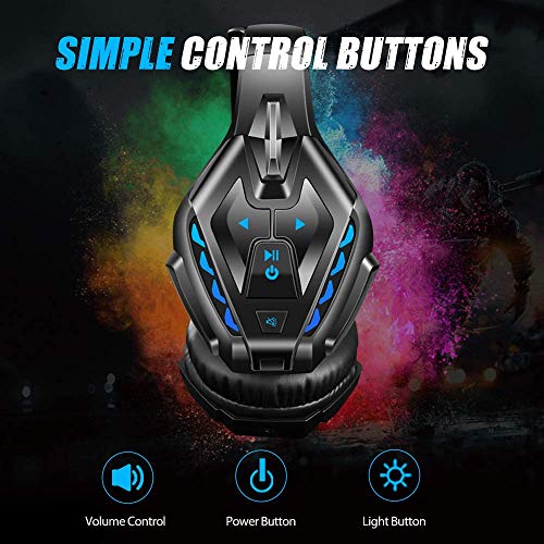 PHOINIKAS Wireless Bluetooth Gaming Headset, Stereo Over Ear Headphones