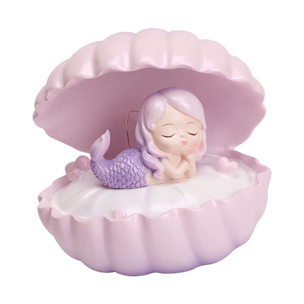 VOSAREA Shell Night Light Bedside Night Lamp Bedroom Clamshell Night Lights Mermaid Fairy Shell Night Lamp Girls Nightlight Children Room Decor Pink