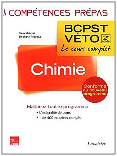 Chimie, 2e année BCPST-Véto