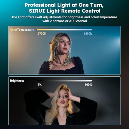 SIRUI C300XII 310W Bi-color COB Video Light, 0.96kg Bowens Mount Lamp, 2700K - 6500K, CRI 96+, Support V-Mount Battery and AC/DC Power, App Control for Photography and Photo Studio