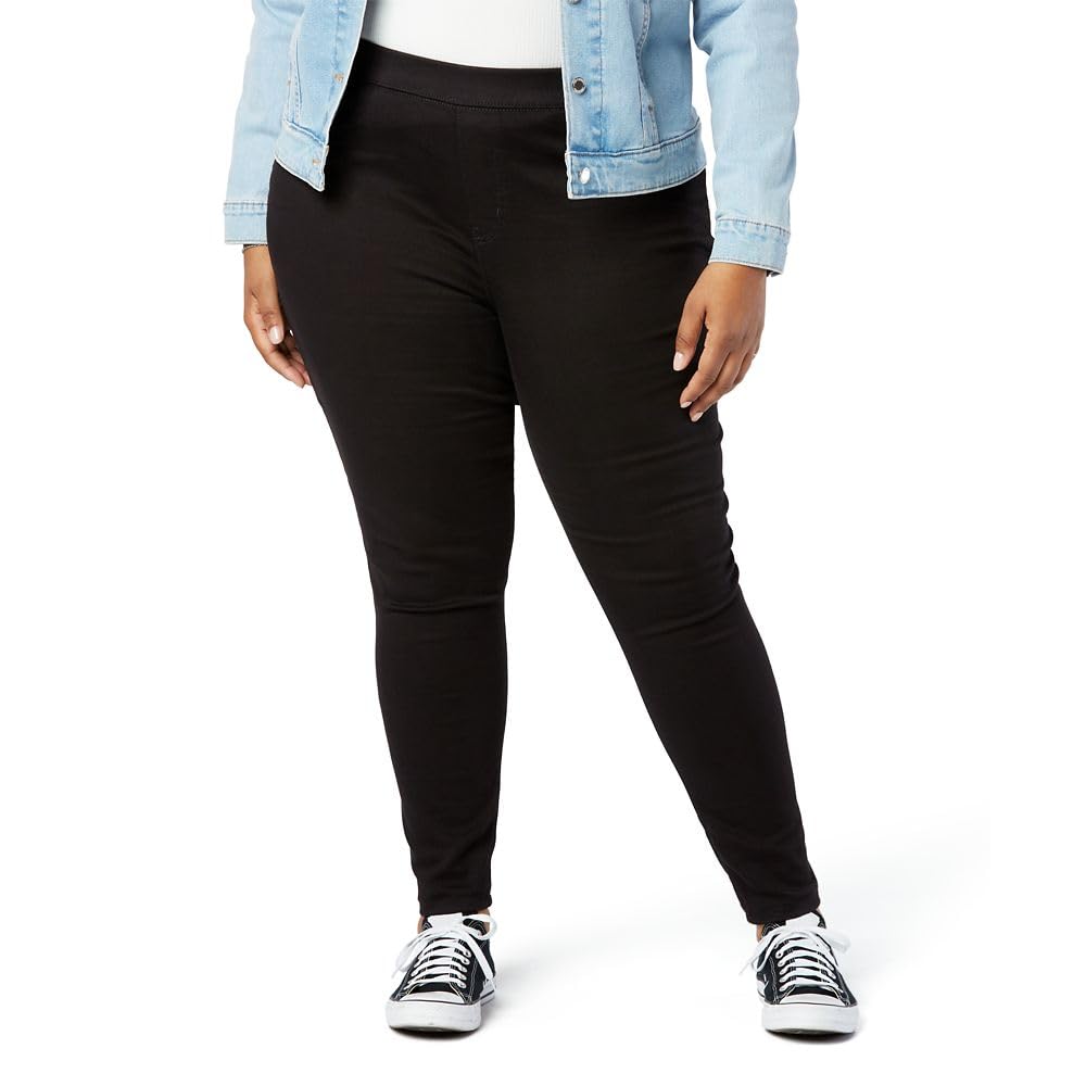 Photo 1 of Levi Strauss Signature Gold Women's Totally Shaping Pull-on Skinny Jeans Mid-Rise Stretch Denim (Available in Plus Size), Noir, 24 Long