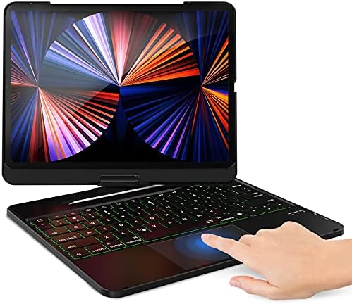 Dingrich Backlit Keyboard Case With Touchpad For IPad Pro 12.9" (3rd, 4th, 5th, 6th Gen 2018-2022) - Rotating
