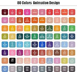 RUN HELIX Alcohol Markers 80 Colors,Dual Tip