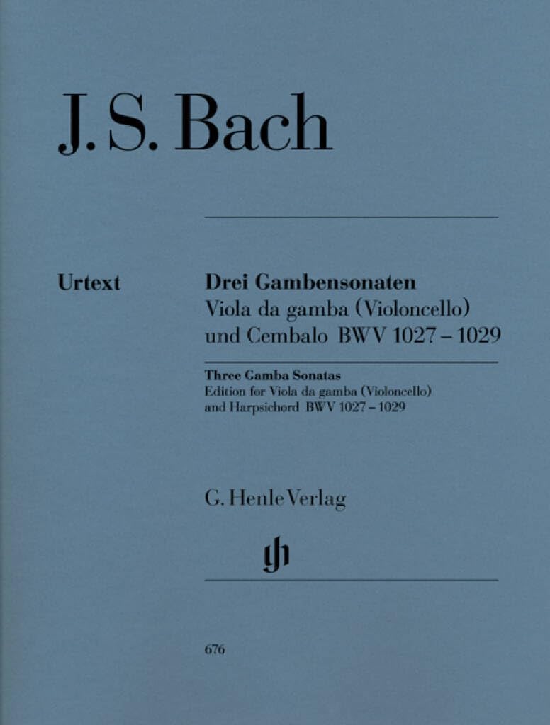 Sonatas for Viola da Gamba and Harpsichord (Version for Viola da Gamba or Violoncello) BWV 1027-1029 - viola da gamba (cello) and harpsichord - (HN 676)