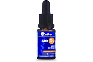 CanPrev Vitamin D3 Drops for Kids, 400IU, 15ml 450-Day Supply - Liquid Vitamin D with MCT Base, Supports Healthy Bone & Teeth