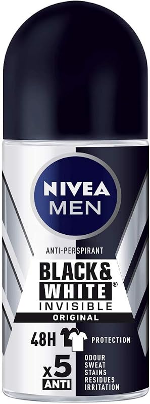 NIVEA - - Body Care - Roll-On Deodorant Black & White Invisible Original Men (6 x 50 ml) (Refurbished A+)