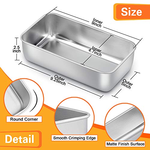 Loaf Pan for Baking Bread, Efar 9 x 5 Inch Stainless Steel Baking Loaf