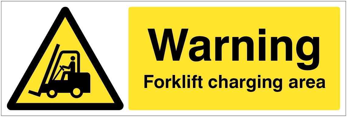 Caledonia Signs Warning Forklift charging area Rigid PVC Safety Sign