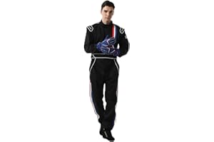 J-RACING® Racing Suit Karting Suit/Race/Rally Go Kart Auto Racing Fire SFI 3.2A/1 (Black)