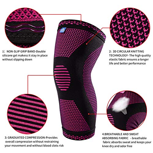 Knee Compression Sleeve for Knee Pain Relife,Protection Against and