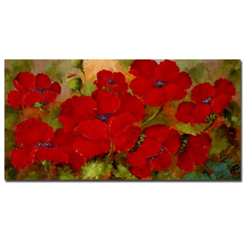 Trademark Fine Art Poppies by Master's Art Canvas Wall Art, 24x47-Inch