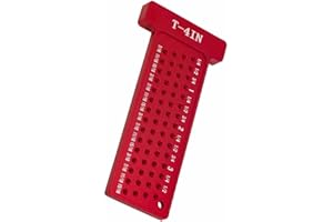 BE-TOOL Line Drawing Measuring Tool, Pocket T-Square Ruler, Aluminum Alloy Woodworking Scriber Layout Marking Gauge for Carpe