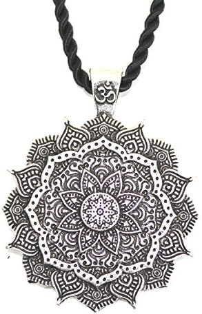 Jewel Necklace Pendant Flower Mandala / Sacred Geometry / Lotus OM Buddhist Zen Yoga Amulet / Gift Original Unisex Woman Man
