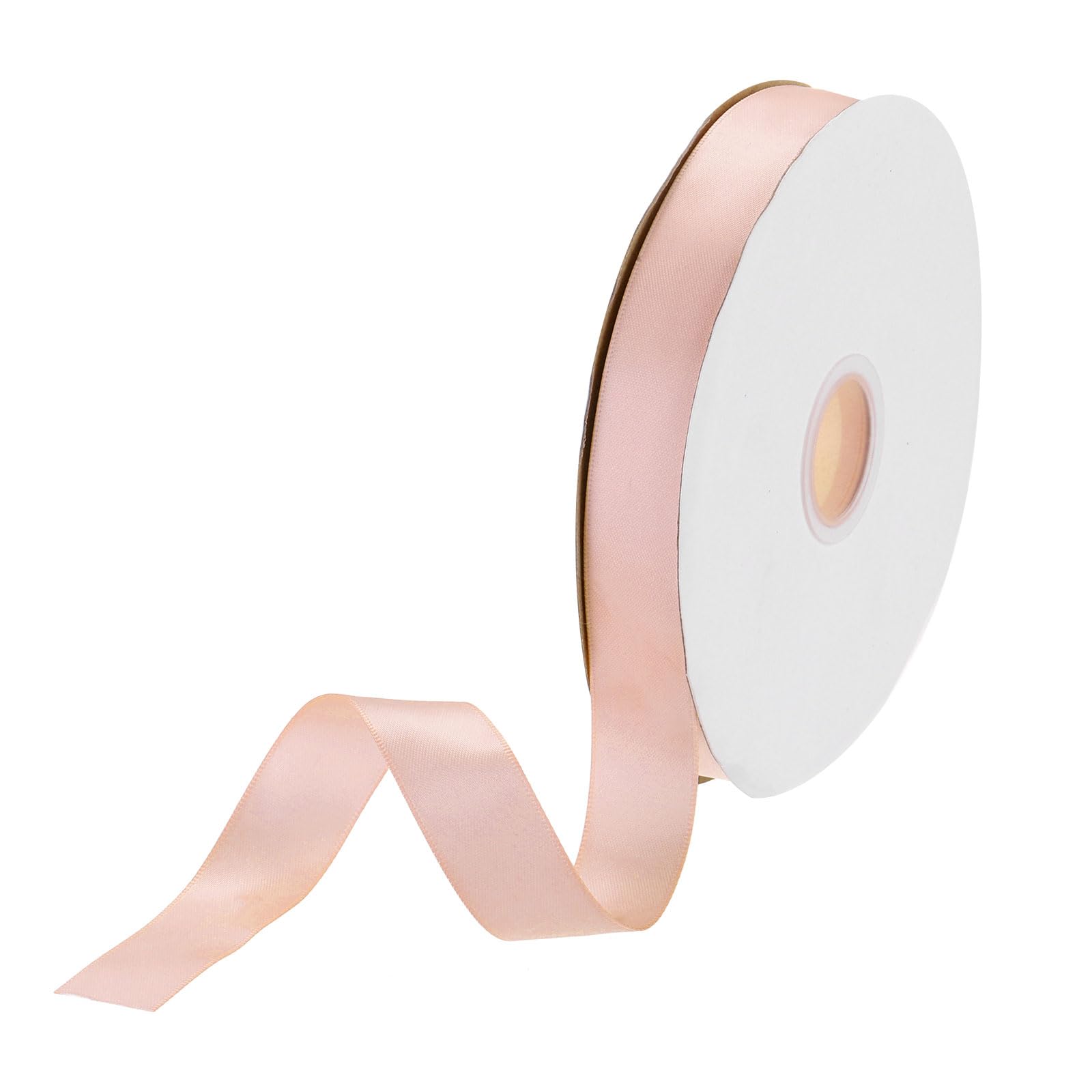 DMiotech 20mm Satin Ribbon 46m/150ft Thin Double Face Fabric Grosgrain Ribbon for Gift Wrapping Floral Hair Flower Bouquet, Pastel Pink