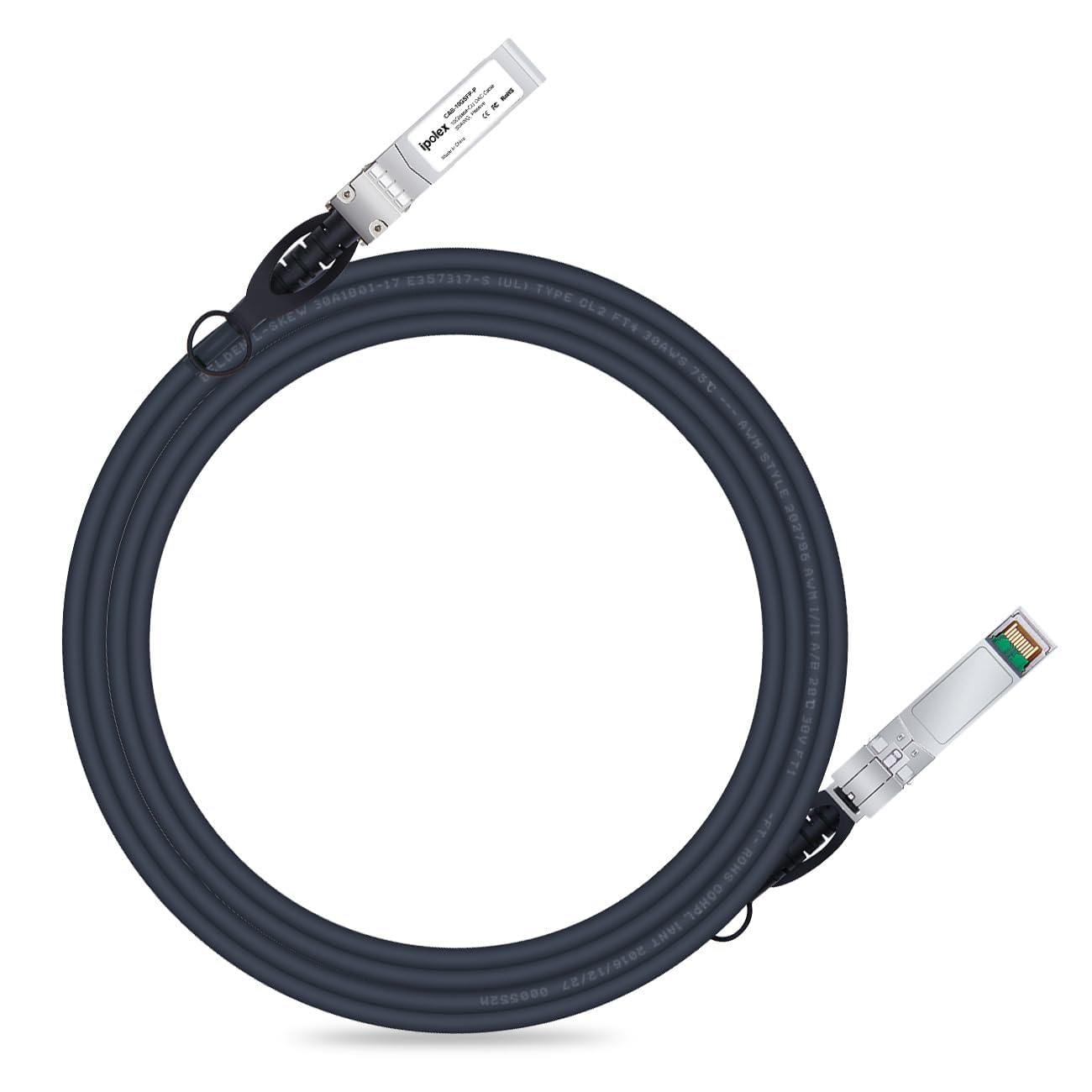 ipolex 1 PC 10Gb SFP+ Cable, 10GBASE-CU Direct Attach Copper(DAC) Passive Twinax Cable Compatible for Cisco, Ubiquiti UniFi UC-DAC-SFP+, Meraki, Mikrotik and Other Open Switches. 3m/9.84ft.