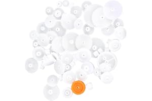 Hohopeti 128pcs Plastic Gear Set for DIY Mechanical Projects Single Double Layer Teeth Worm Gear Pulley Spindle Parts for Smo