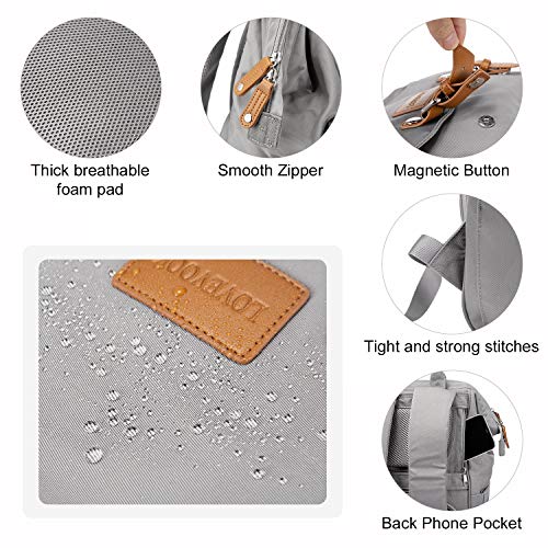 Baby Wickelrucksack Wickeltasche, LOVEVOOK Wasserdicht Babytaschen für Mama, Babyrucksack Groß mit Zwischenschichtbrett USB Ladeanschluss, Mamatasche Baby Bag für Mom Kinderwagen Schwarz Grau