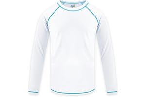 SEMOIS Boys' Rash Guard Long Sleeve UPF 50 Sun Shirts for Toddler Kids Rashguard Water Swimming