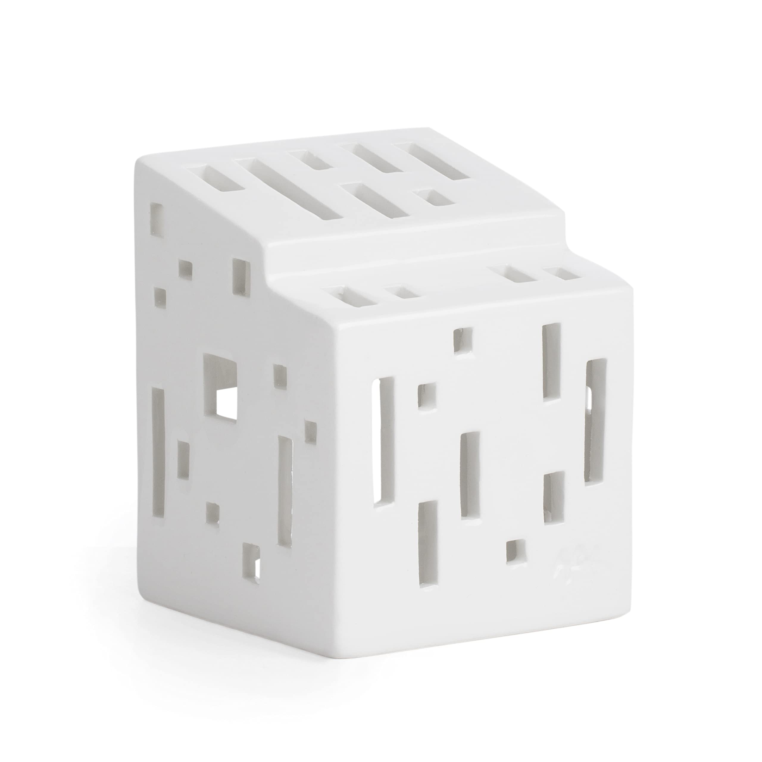 HAK Kähler Urbania Functio lighthouse white, lantern house white, ceramic house tealight, 7 x 9 cm