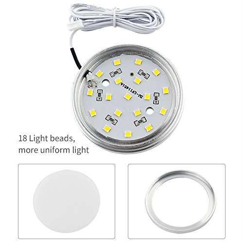 LED Cabinet Puck Lights Dimmable - Moobibear 2W 2040lm Under Cabinet Lighting Kit with 10 Levels Brightness Switch,12 Pack Warm White Under Counter Lighting for Kitchen Closet, All Accessories Include - Thumbnail 4