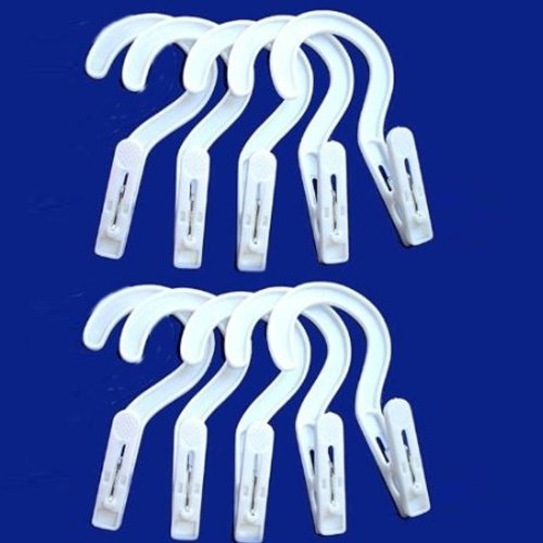 image for SYMAK k2105-2pk-X 10 Laundry Hooks Clothes Pins Hanging Clips Plastic 