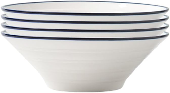 Porcelain Salad/Pasta Bowls Large Thick Soup/Rice /Noodles Japanese Style Ceramics Microwave Safe (4 sets)