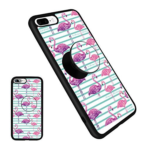 iPhone 8 Plus Flamingo Case with Stand, Personalized Pattern Phone Case Slim Protective Case for iPhone 7/8 Plus - Flamingo2