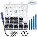 HongDiXiang 365 Pcs Auto Body Retainer Clips Plastic Fasteners Push Rivets Clips Set Tailgate Handle Rod Clip Door Trim Panel Clips with 1 Plastic Fastener Remover for GM Ford Chevy Toyota