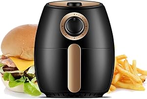 Compact Air Fryer Oven Cooker with Temperature Control, 5L Non Stick Fry Basket, Auto Shut off Feature for home kitchen Black