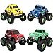 TOYK 4 Pack Alloy Friction Pull Back Cars  4 Independent Shock Springs  for Toddler Boys Girl Baby Mini Toys Cars