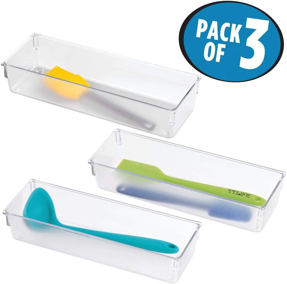 Amazon Com Mdesign Compact Plastic Kitchen Cabinet Drawer