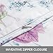 Bedsure Printed Floral Duvet Cover Set Twin Size White Soft Duvet Cover Zip Bedding Sets Collection