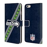 Official NFL Stripes Seattle Seahawks Logo Leather Book Wallet Case Cover For Apple iPhone 6 Plus / 6s Plus