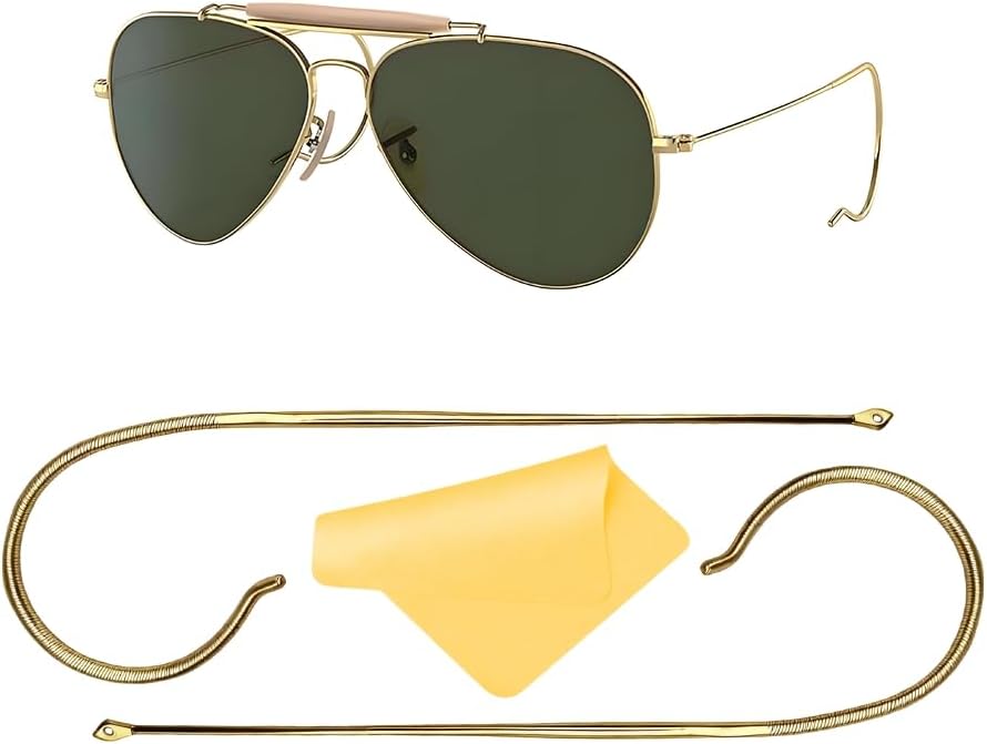 Amazon.com: Gold Metal Cable Temples fits Aviator RB3025 Aviators