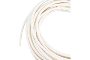 BENECREAT 21.8 Yards Upholstery Firm Plastic Foam Welt Cord Piping, 6mm White PVC Plastic Solid Piping Cord for Sofa, Chair, 