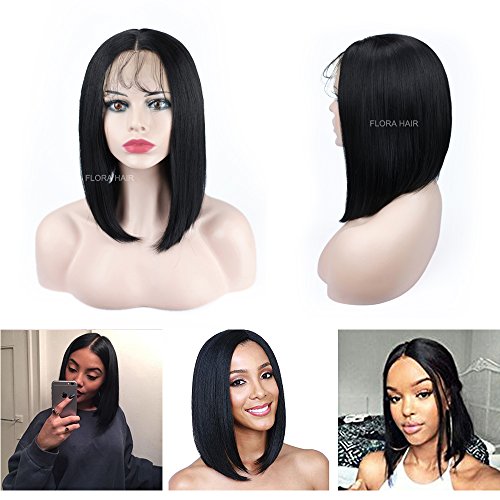 Short bob synthetic lace front wigs heat resistant stra…