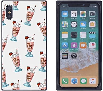 Fruit Smoothie iPhone Xs iPhone X Case, Soft Flexible TPU Back Cover Rectangle Case Compatible with iPhone Xs iPhone X (Black)